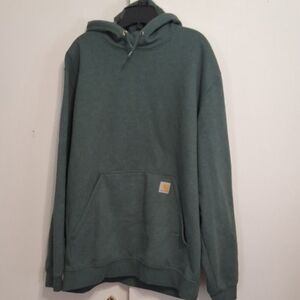 CARHARTT Hoodie - Green Rain Defender, Loose Fit, Size L